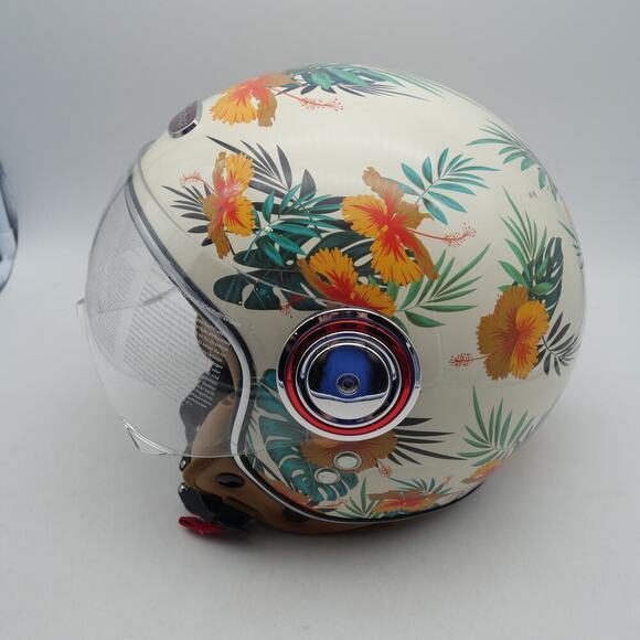 NEW Pretoee 3/4 Open Face  Helmet LARGE Retro Vintage Floral  Helmet  READ - Picture 4 of 13